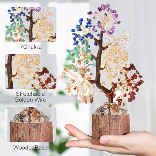 Crysmona Premium 7 Healing Chakra Tree of Life, Crystals and Healing Stones,- Crystal Tree for Positive Energy, Home Office Decor, Spiritual Gifts for Women by Crysmona - Image 4