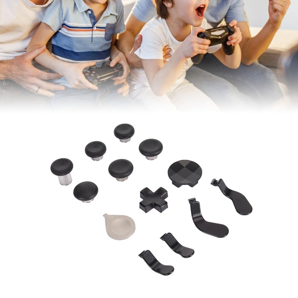 MOPFOL Replacement Thumbsticks Kit Anti-slip & Wear-proof Sensitive Magnetic Metal Thumbsticks With Storage Bag for Xbox One Elite Series 2(Black)