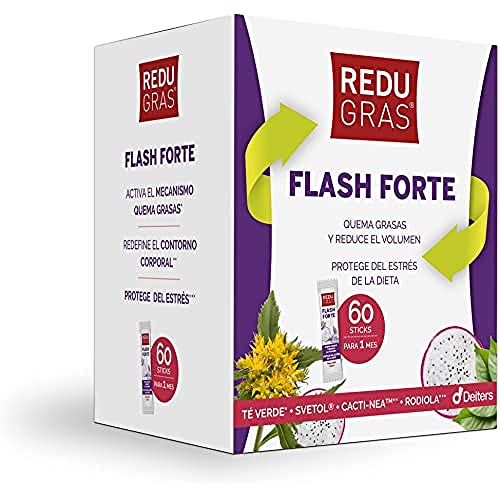 Deiters - Redugras Flash Forte Complemento Alimenticio, Adelgazante, Quema Grasas, Reductor, Limpiador, Contra Ansiedad, Buen Estado De Ánimo, Caja 60 Sticks