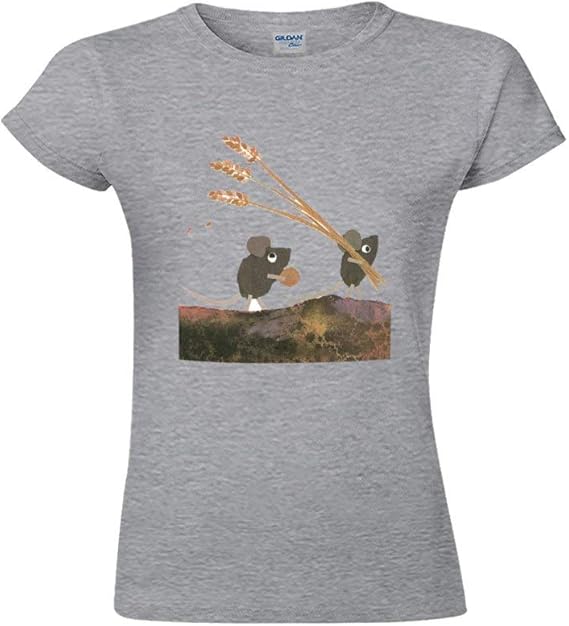 Amazon Leo Lionni ネズミ 可愛いイラスト 半袖 Tシャツ レディース ベーシック トップス きれいめ シンプル 薄手 ファッション 可愛い Tシャツ カットソー 通販