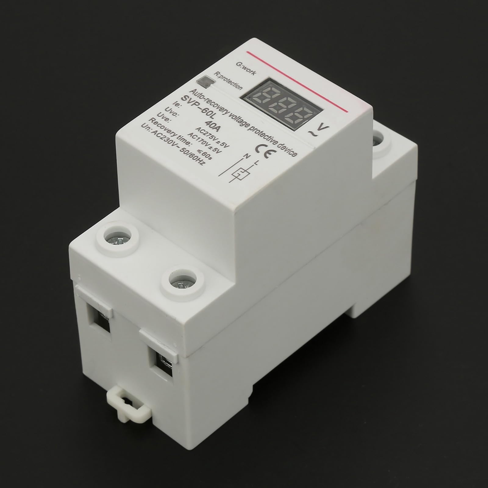 220V 40A Monofase Automatico Dispositivo di Protezione da Sovratensione e Sottotensione con Display, Guida DIN