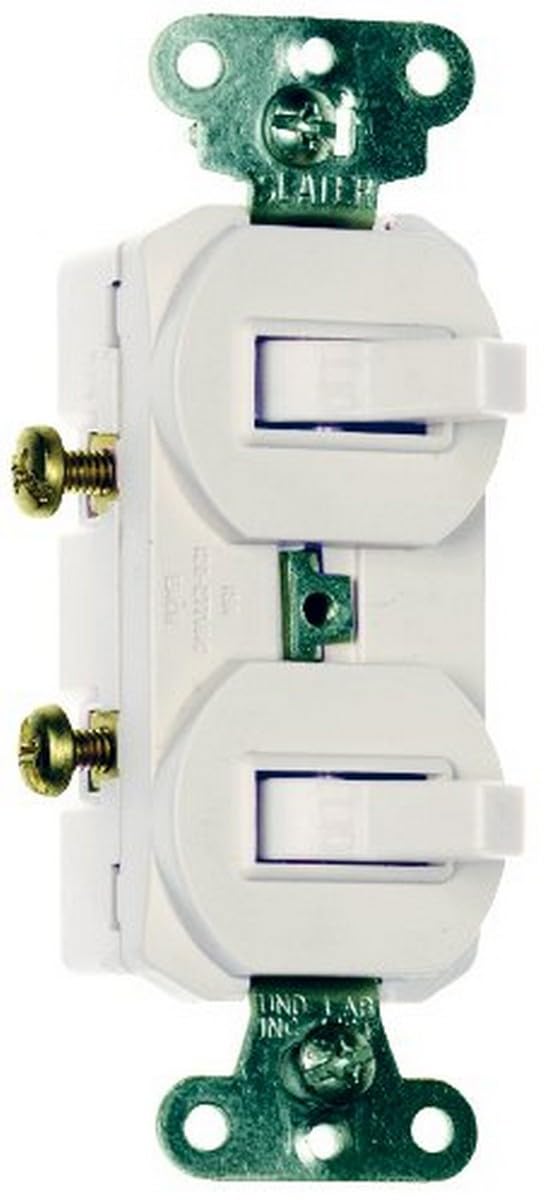 Pass & Seymour 2-Single-Pole Combo Switch, White