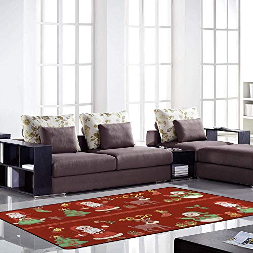 Tapis de Noël grand format rectangulaire imprimé Ruchen pour sol