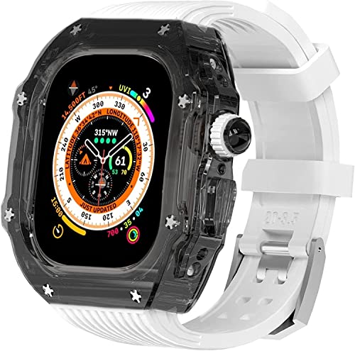 Bracelet RM pour Apple Watch 45mm avec coque transparente rigide