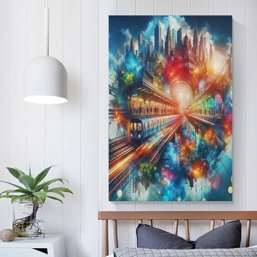 Peintures sur toile train murale pour une évasion poétique - 5