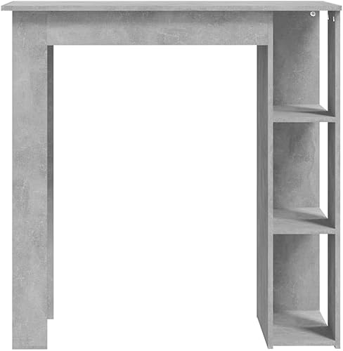 Miniatura 4 de Mesa de barra estrecha gris hormigón montado en la pared, diseño moderno, madera de ingeniería, tamaño rectangular, 40.2 x 19.7 x 40.7 pulgadas,