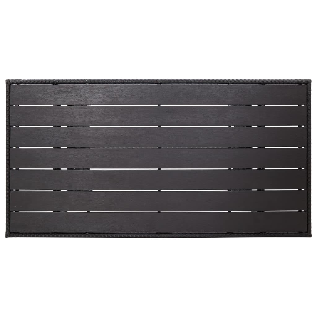 vidaXL Mesa de Jardín Patio Terraza Balcón Salón Sala de Estar Muebles Mobiliario Soporte Exterior Cocina Ratán Sintético Negro 120x70x66 cm