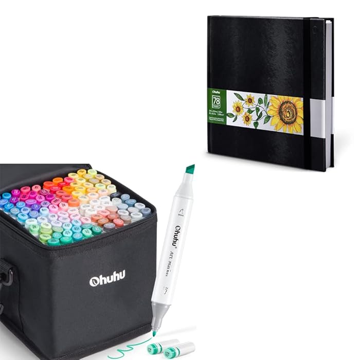 Buy Ohuhu Alcohol Based Markers, Double Tipped Art Marker Set + Ohuhu
