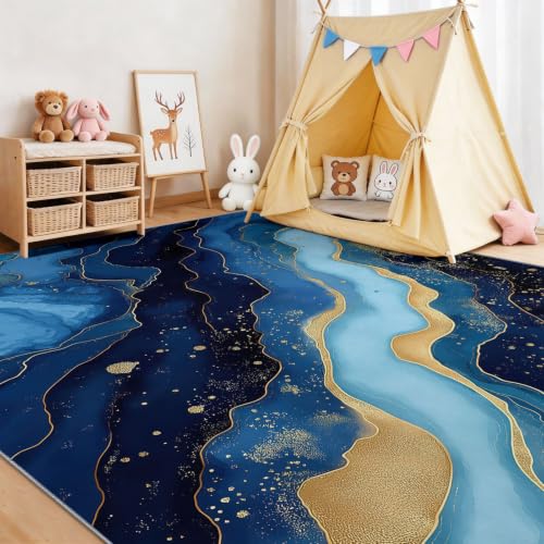 Tapis antidérapant lavable pour entrée et cuisine marbre art - 3