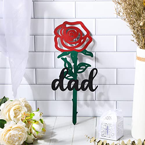 Pelopy Father's Day Memorial Stakes Grave Decorations For Cemetery Grave Plaque Stake Markers Metal Dad Plaques Sympathy Garden Stake Waterproof Grave Stake Garden Cemetery Decorations For Grave Yard #TOP2