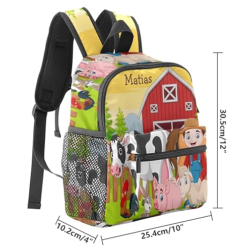 Farm House Cow Animals Personalized Kids Toddler Backpack for Boys Girls,Custom School Kindergarten Travel Bookbag2