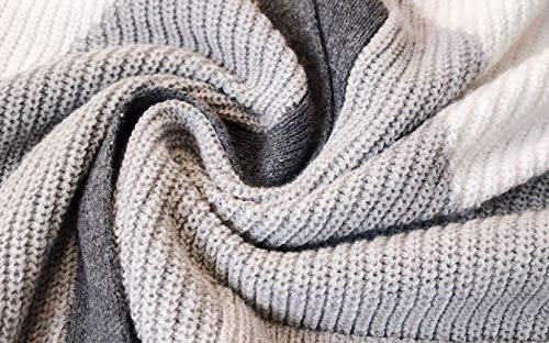 Doufine Cardigã feminino de tricô com comprimento médio, outono e inverno, Cinza escuro, XL