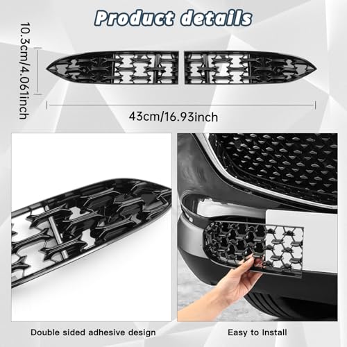 Image of (2PCS /Sets) CX5 Front Grill Mesh Inserts Trims for Mazda CX-5 KF Accessories ABS Material Front Grille Guard Compatible with 2022 2023 2024 2025 Mazda CX5(420MM)