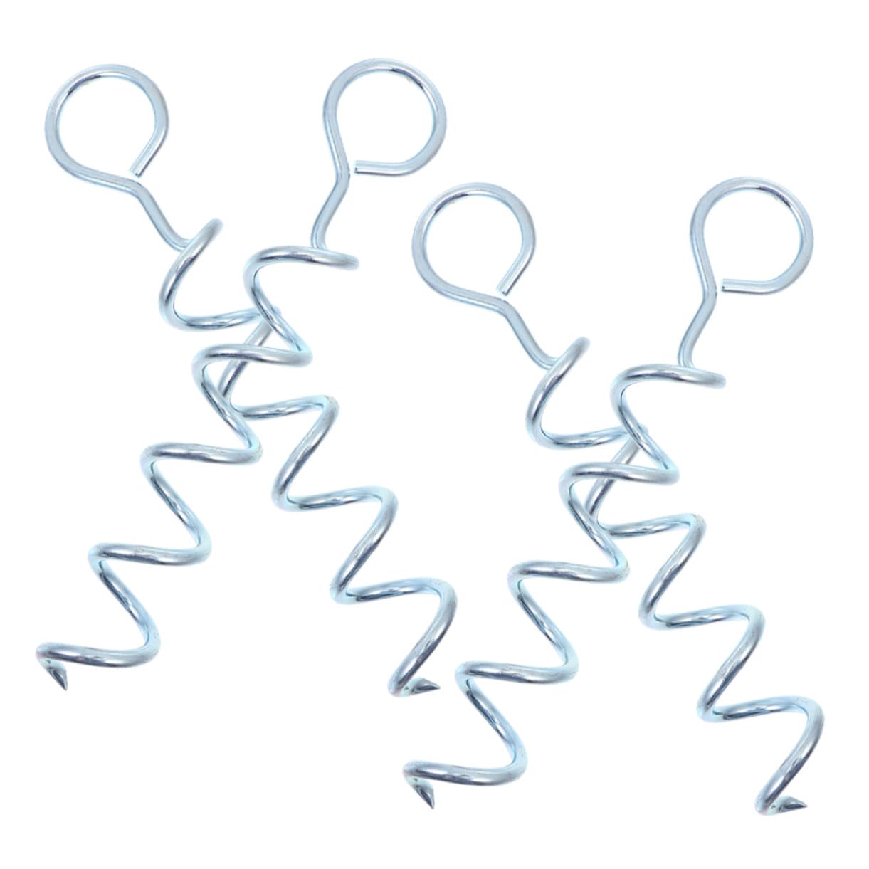 4 Stück Spiral Zeltheringe aus Eisen, Robuste Zeltanker für Camping