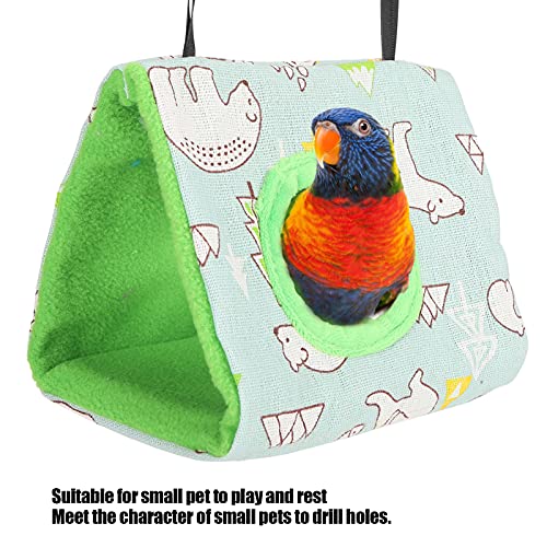 Mbeysaq Rede quente de flanela para ninho de pássaro com orifício triangular para animais de estimaç