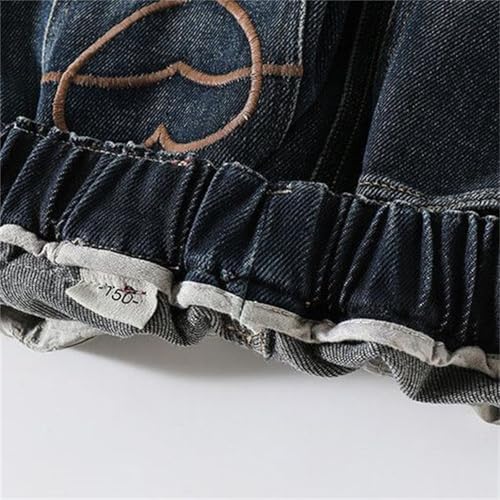 Girls Kids Baggy Jeans High Rise Elastic Waist Wide Leg Casual Denim Pants Trousers Vintage Streetwear with Pockets4