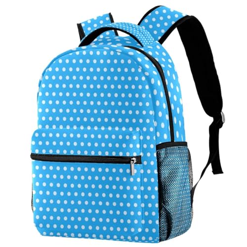 Sac à dos adolescents points bleus robuste et ergonomique pour l'école, le travail et le sport