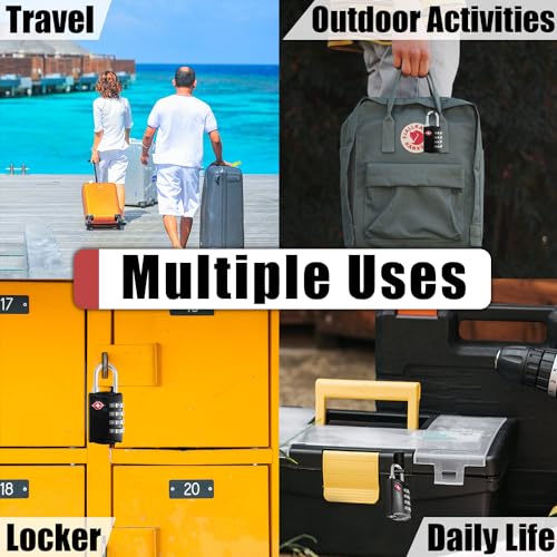 Image of Sutekus Combination Lock 4 Digit Combination Padlock Waterproof Resettable Lock for School Gym Sports Locker, Fence, Toolbox, Case, Hasp Cabinet Storage, 2Pack (Short Shackle)