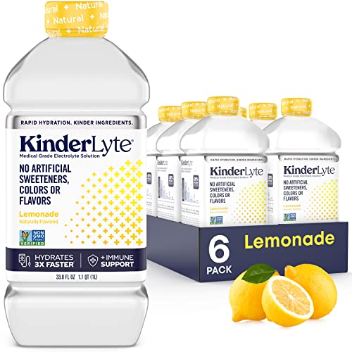 Kinderlyte | Natural Electrolyte Solution | Doctor-Formulated For Rapid Rehydration | No Artificial Sweeteners, Colors Or Flavors (Lemonade, 6-Pack) #TOP14