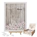 Y&K Homish Wedding Guest Book Wooden Picture Frame, Drop Top Frame Sign Book with 100PCS Wooden Hearts, Rustic Wedding Decorations and The Wedding Gift (White Wooden Frame + Unlimited Love)