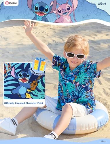 Image of Disney Marvel Spiderman Cars Stitch Star Wars Mickey Boys Hawaii Shirt Button Up Dress Shirts Short Tropical Shirt Kids 2-13Y