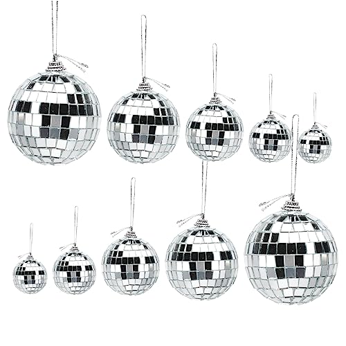 36 piezas Disco reflectante para adornos colgantes plateados para bodas, árboles de Navidad, eventos de baile y decoraciones de banquetes miniatura 1