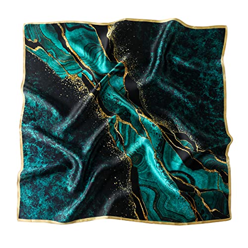 100% Pure Mulberry Silk Square Scarf-27''x27"Lightweight Hair Scarves Headscarf Night Sleeping with Gift Packed2
