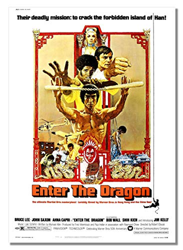 Enter The Dragon   Póster A3 sin marco de acción de artes marciales de Bruce Lee Vintage Stars Photo Picture
