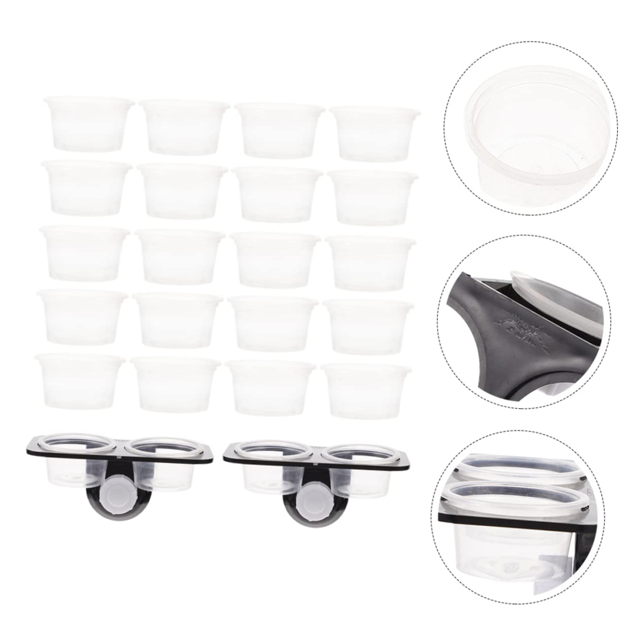 Angoily 4sets Ciotole per Rettile con Design Ventosa Mangiatoia Pratica per Terrario con Supporto Accessorio per Animali Domestici per Cibo Facile da Installare e Manutenere