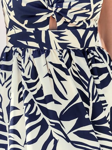 Image of CUPSHE Women's Maxi Dress Floral Print Twisted V Neck Sleeveless Long Dress Summer Casual Dress