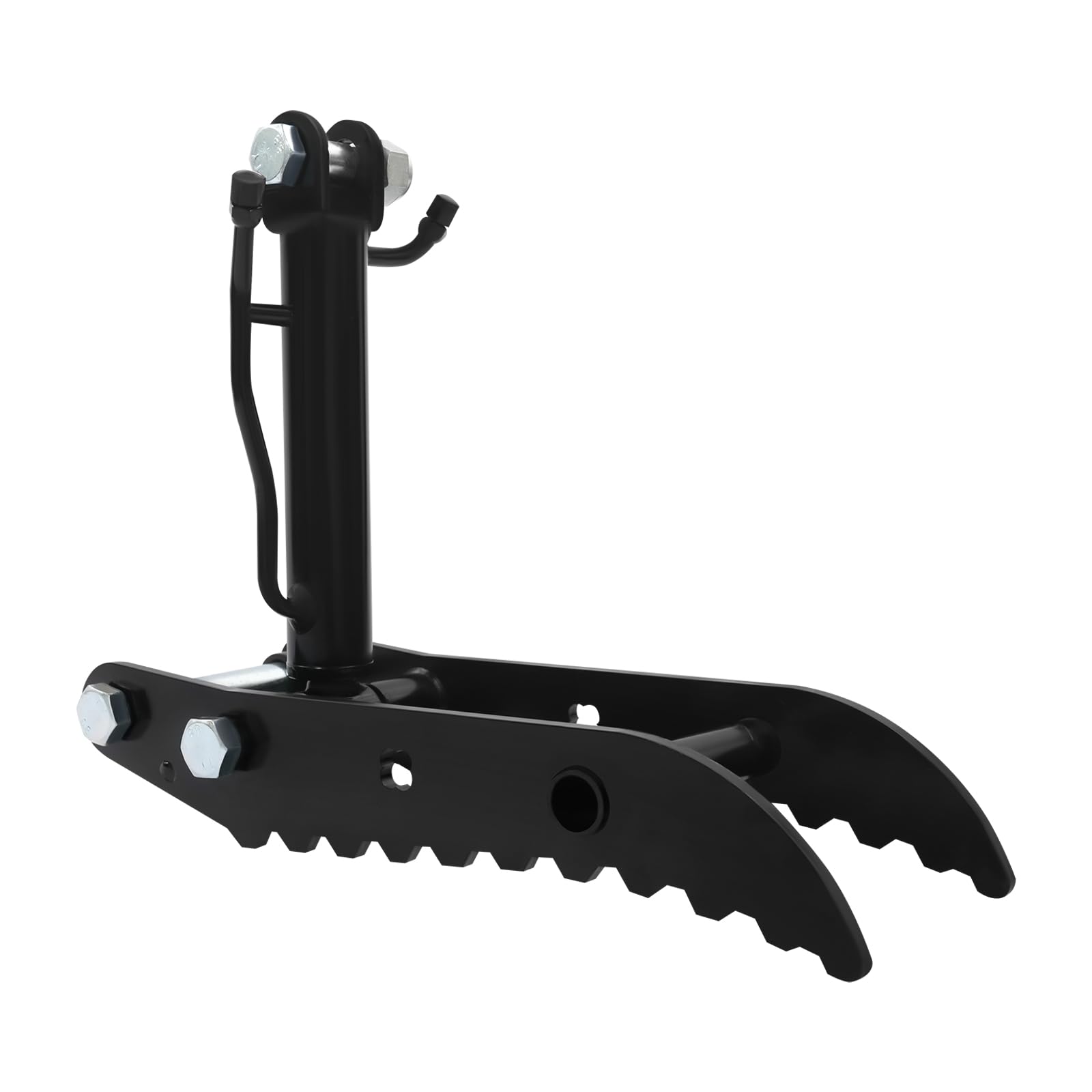 Hydraulische Daumenklemme, Hydraulisch Bagger Daumen 3 Löcher Hydraulikklemme mit 2 Öl schläuchen Daumenclip aus Stahl Kleinbagger-Anbaugeräte für Mini Bagger 0,8-1,5 T