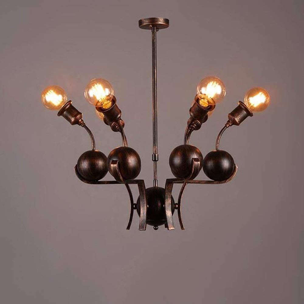 Machine6 Lights Creative Internet Cafe Pendant Light Retro Industrial Chandelier Wrought Iron American V-intage Kitchen Living Room Restaurant Bar Ceiling Light Decorative Fixture Edi
