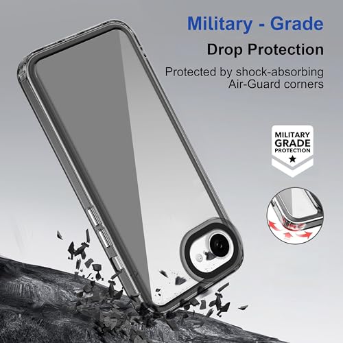 Image of Zapcase Back Case Cover for iPhone 16e | Compatible for iPhone 16e Back Cover | Case Cover with Camera Protection | (TPU + PC | Translucent Black)