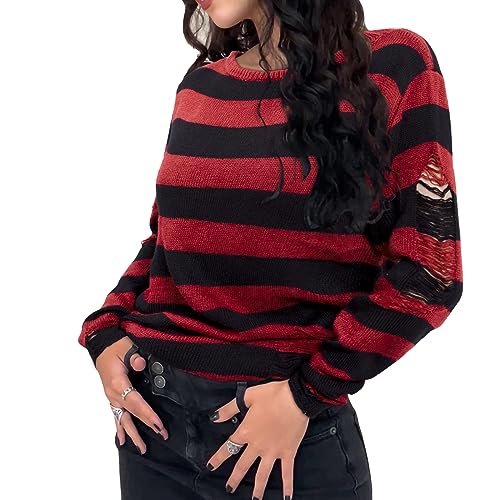 Goth Sweater Punk Gothic Sweaters Halloween Pullover Tops Women Harajuku Aesthetic Y2K Sweater4