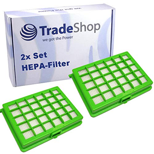 Trade-Shop Lot de 2 filtres HEPA pour aspirateur Rowenta Compacteo Ergo et City Space et Moulinex Compacteo Ergo, City Space et Accessimo (comparable avec ZR004501)