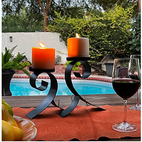 Lily'S Home SW1492-3-4 Lily’S Home Contemporary Scrollwork Pillar Candle Holders thumb #5