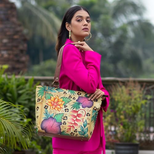 Image of Anna by Anuschka Women's Original Genuine Leather Hand-Painted Large Shoulder Tote - Leather Handbag for Women