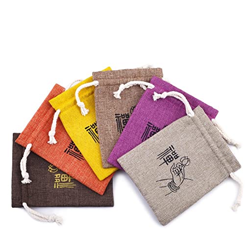10 Bolsas de Tela con Cordón 12cm x 15cm Púrpura miniatura 2