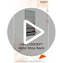 Image of I Metal Shoe Rack I Double Lock I Slim and Wall Mounted I 4 Door (Ivory Colour) I Coad LC 2M-04 IV I Height 58 Inches, Width 24 Inches, Depth 5.5 Inches I 3 Years Warranty.
