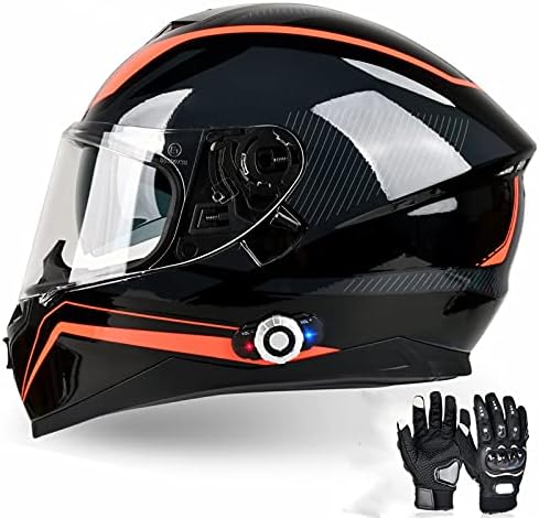 FreedConn Bluetooth Motorcycle Helmet BM12 DOT Full Face Bluetooth Helmets Motorcycle Dual Visor Helmet with Integrated Intercom System/ 2~3 Riders Pair/ 500M/ FM/ MP3/ Voice Dial (Multi-Color, XXL)