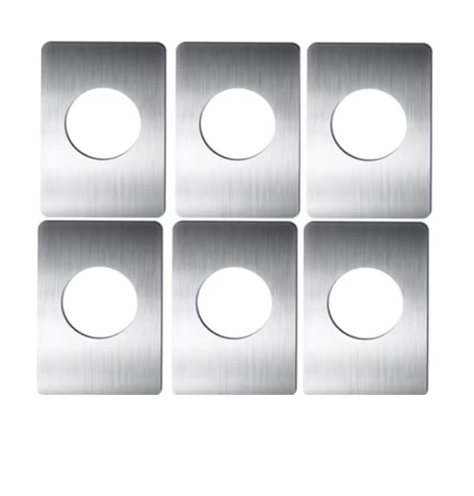Gentryroo Silver 6Pcs Repair Doors Lock Plate Stainless Steel Hardware Reinforcement Installation