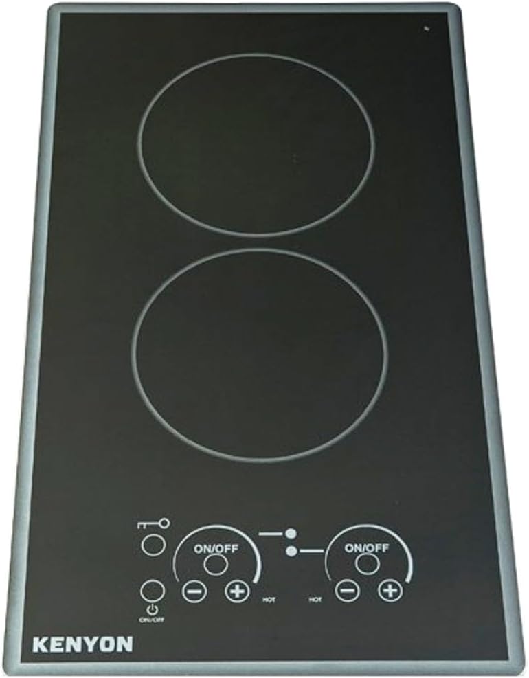 Kenyon Lite Touch Q Cortez Series 12 in. Radiant Electric Cooktop in Black with 2 Elements Touch Control 120-Volt B41775