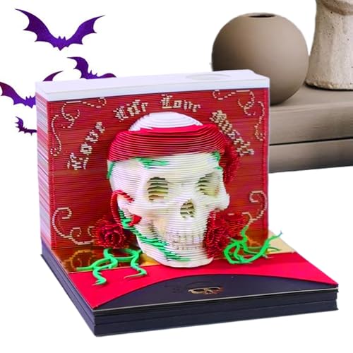 Calendrier 2026 3D crâne d'Halloween : sublimez votre table de chambre