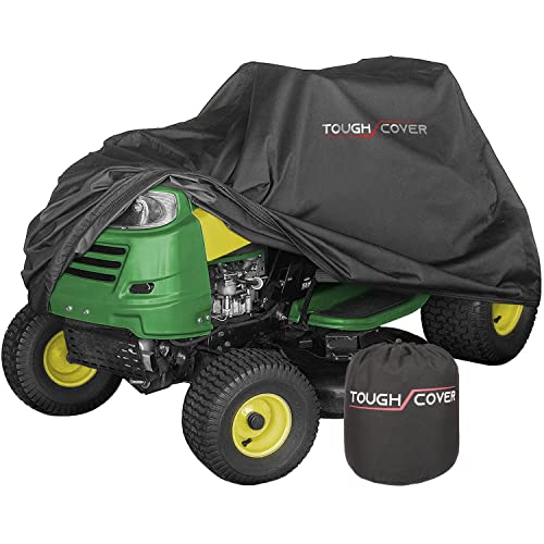 Tough Cover Riding Lawn Mower Cover - 75 x 47 x 49 in, Black - 600D Waterproof Shield for Zero Turn Mower - UV-Resistant Defense for Lawn Care Equipment - Universal Fit for Tractor Accessories by Tough Cover - Used condition - US$49.51