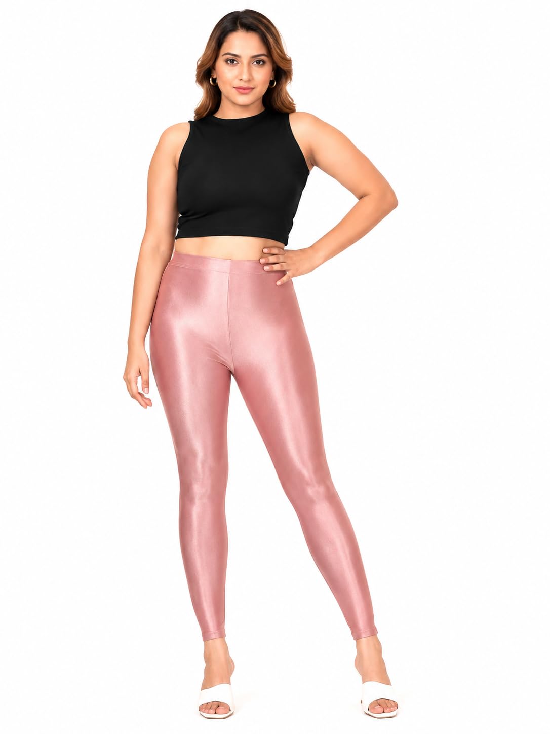Thugiltex Tailored Cut & Slim Fit Stretchable Fabric Ankle Length Shimmer Leggings for Women-picture-47