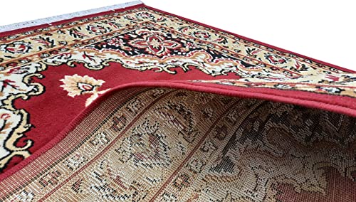 Image of Acrylic Rectangular Carpet for Hall | Mat for Living Room | 6x8 Feet Red | Anti-Skid Carpets | Carpet for Bedroom Floor | Galicha for Hall | Home & Decor (180x230 CM - Red Color)