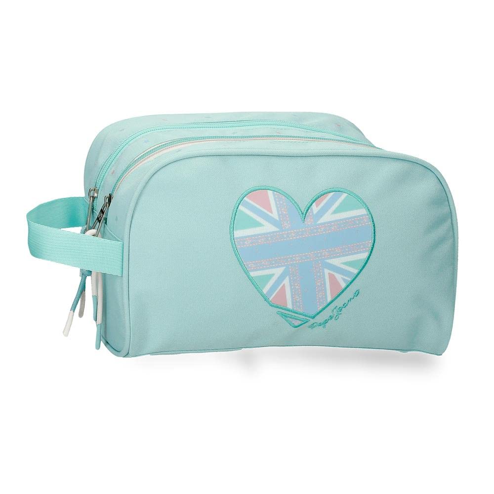 Pepe Jeans Nerea Neceser Dos Compartimentos Adaptable Azul 26x16x12 cms Poliéster