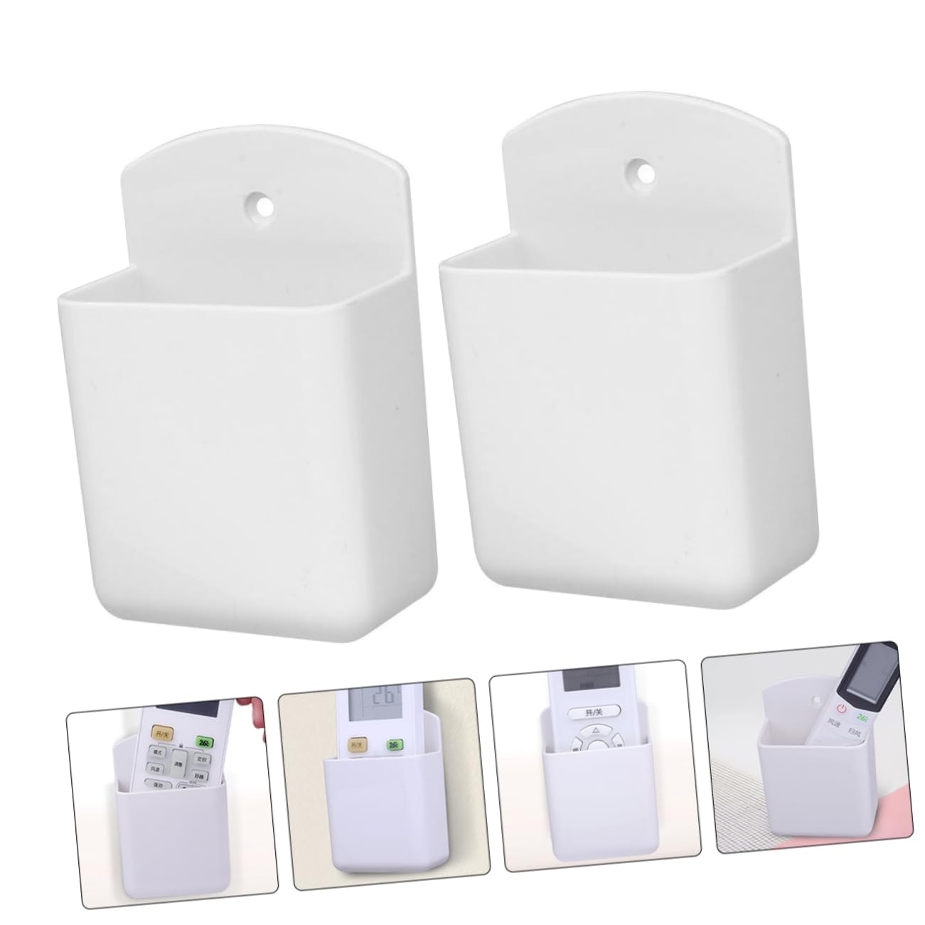 Cabilock 12 Piezas Colgador De Control Remoto Archivador De Pared Soporte para Teléfono para Colgar En La Pared Puerta Soporte De Pared para Mando a Distancia Papelera El Plastico