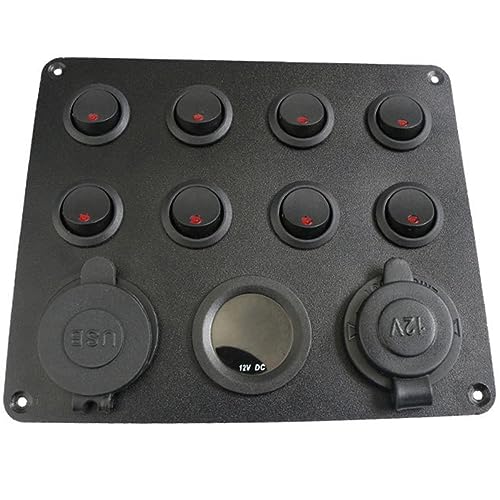 TIDTALEO Gang Car Panel Digital Voltmeter Dual USB Ports for Rv Use Lighter Socket for Charging Phones Cameras More