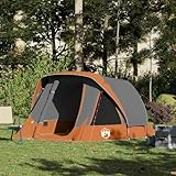 Genérico Tienda de campaña para 4 Personas Impermeable Gris y Naranja,Deportes,Actividades al Aire Libre,Camping y Senderismo,Tiendas de campaña-4100666